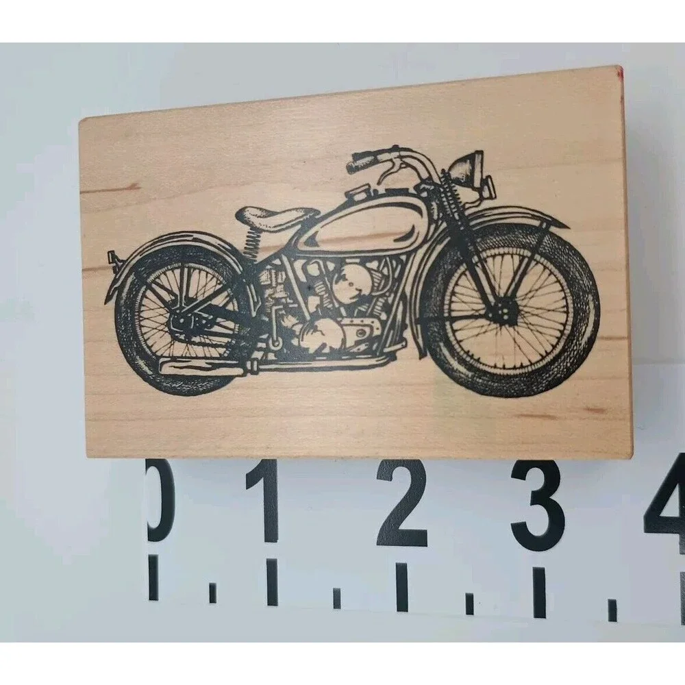 PSX Classic Motorcycle G2107 Rubber Stamp Biker Bike Dad Father's Day Man Card